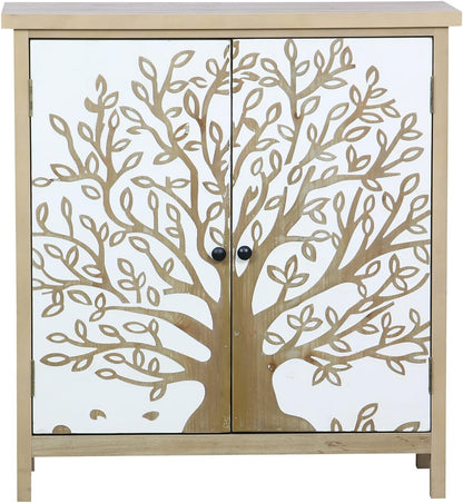 ELONG HOME Accent Cabinet with Doors, Accent Cabinets for Living Room with 2 Tier Shelves