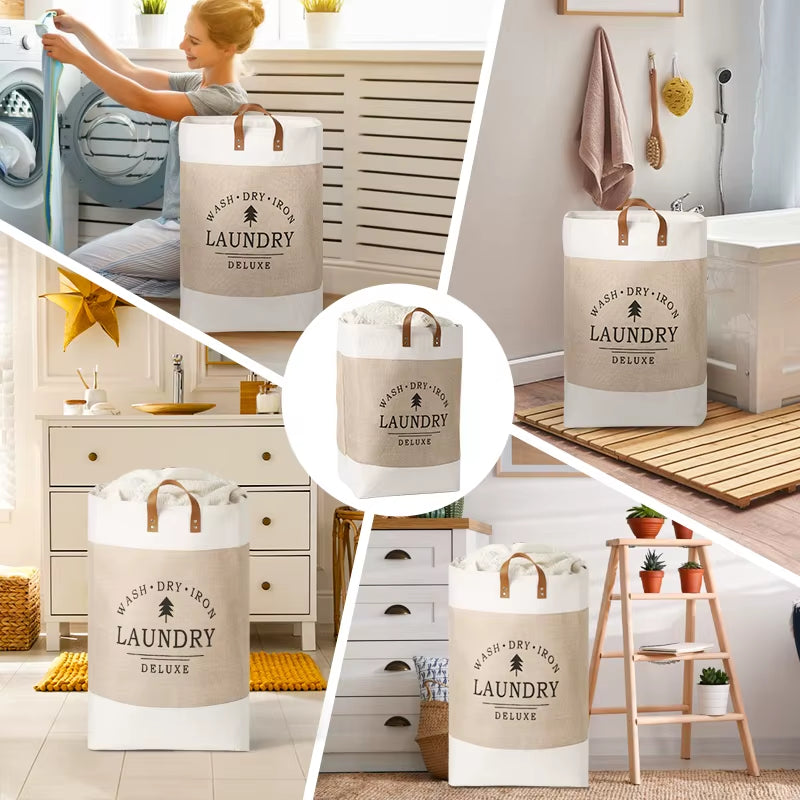 Large Capacity Laundry Basket Dirty Clothes Basket Fabric Laundry Basket Folding Storage Basket Household Storage Box Portable