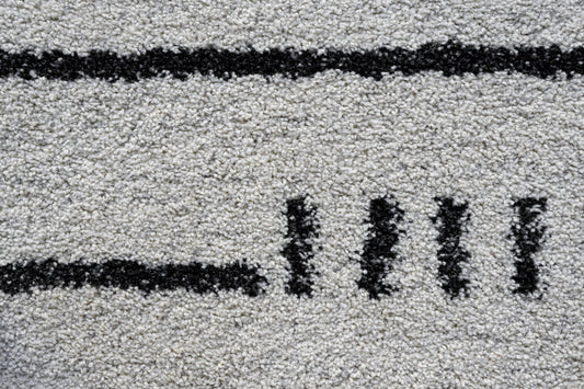 Kyrie Black, Charcoal, Ivory and White Polypropylene Area Rug