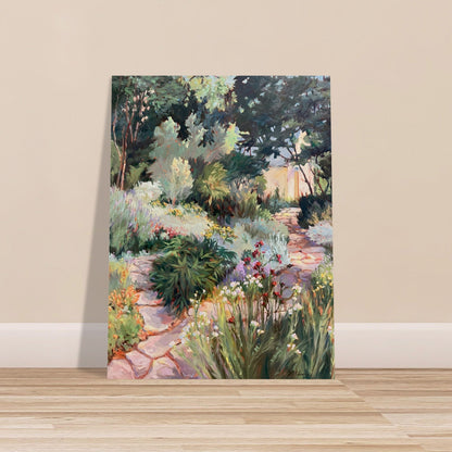'Garden Path' Floral I 24x32 Museum-Quality Matte Paper Poster | Original Artwork by American Artist Barbara Cleary