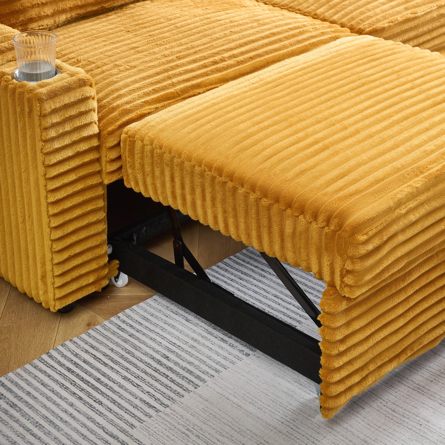 An 80-inch two-in-one pull-out, foldable and hidden chaise longue