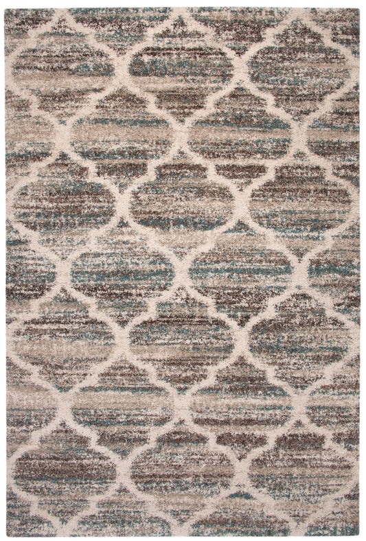 Trellis Blue/Brown/Tan  Area Rug