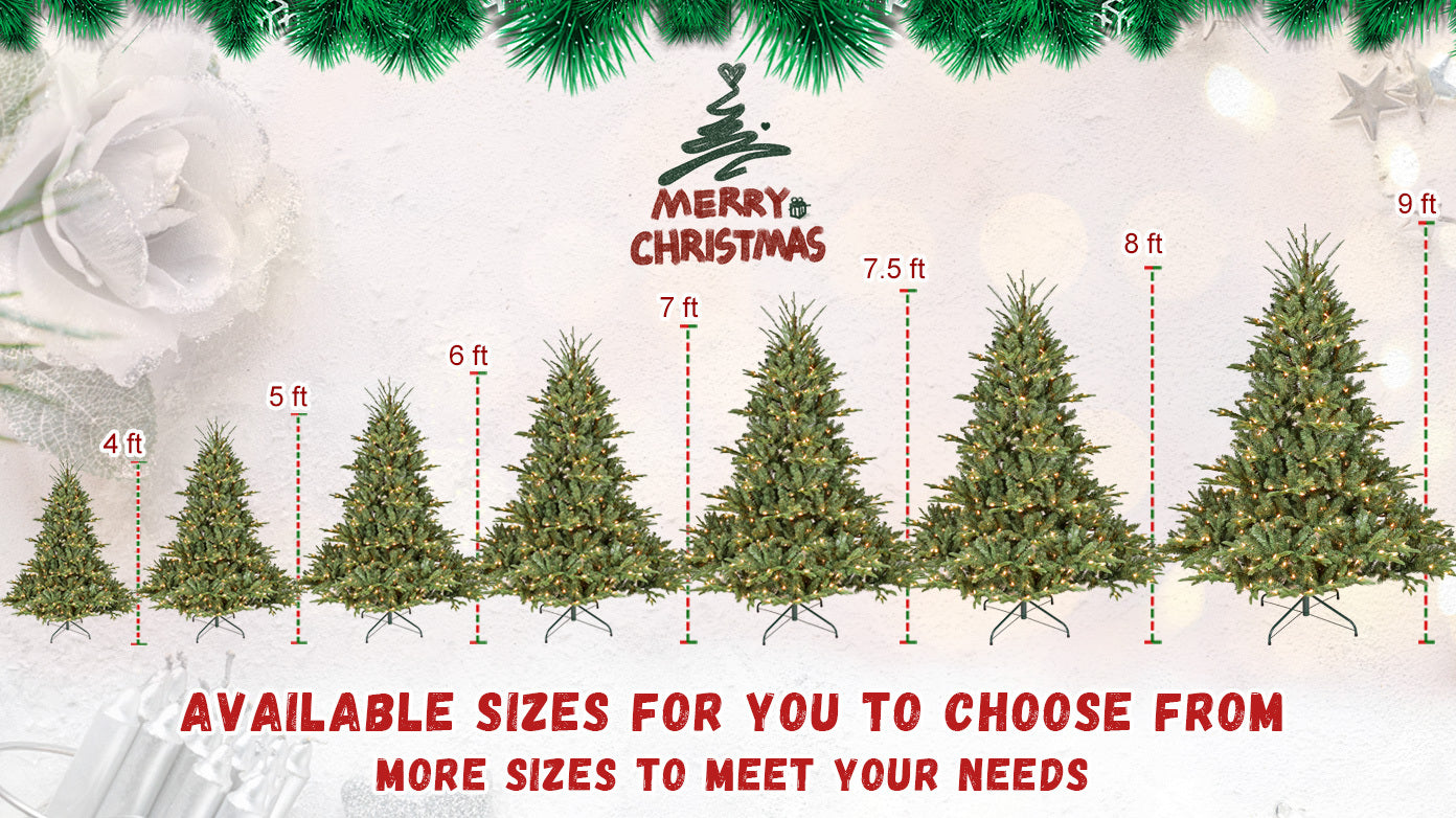 9FT Full-Shape Christmas Tree with 1100 UL Lights – PE/PVC Mixed