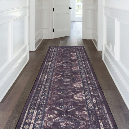 MAVAL Black Washable Rug Collection - Runners and Area Rugs for Home and Entryways