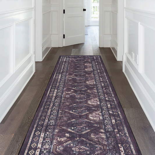 MAVAL Black Washable Rug Collection - Runners and Area Rugs for Home and Entryways