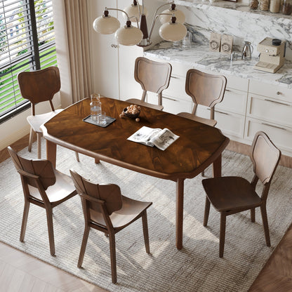 Vintage-Style Solid Wood Dining Table Set with Classic Dining Chairs for Home