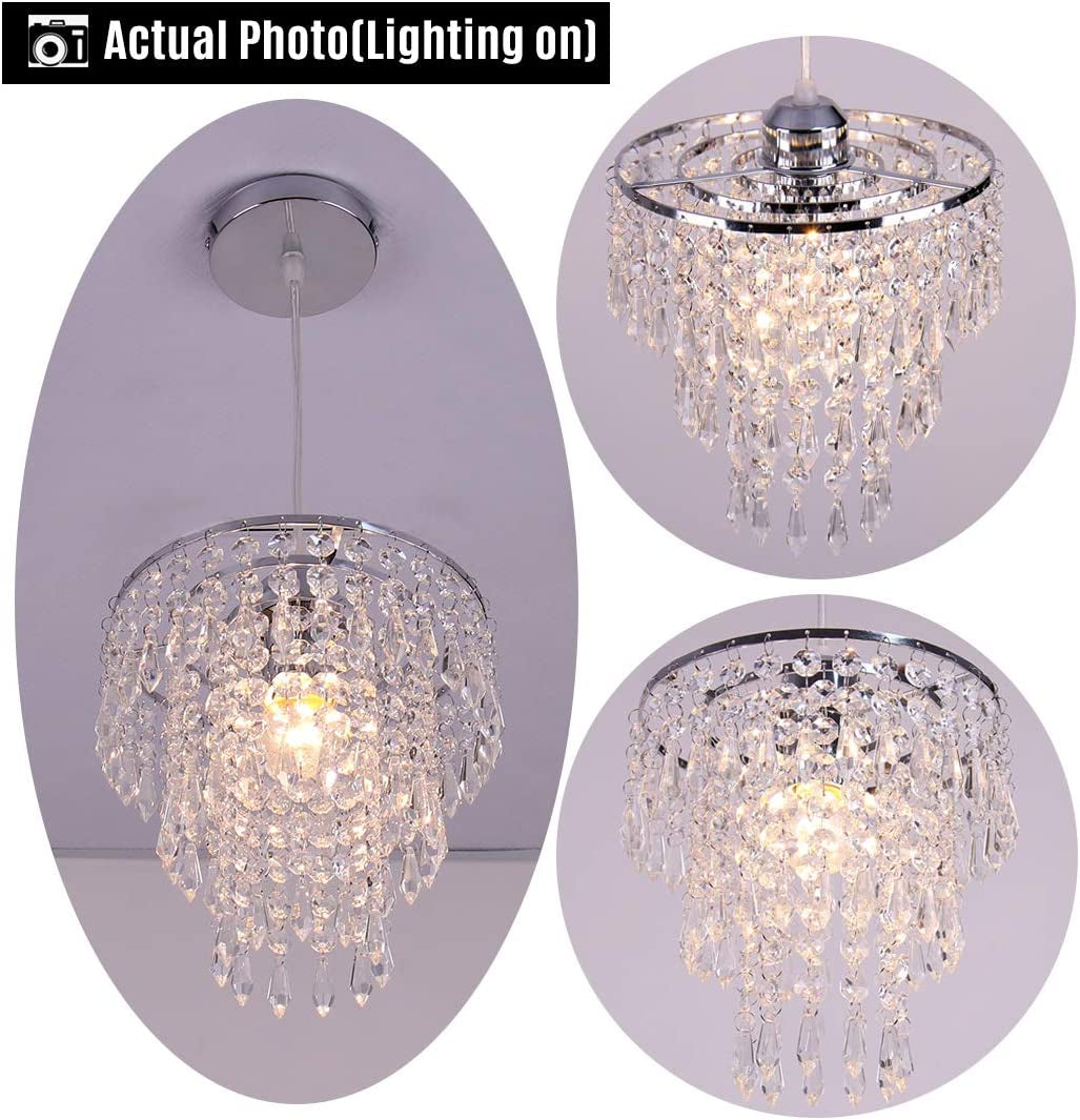 Mini Crystal Chandelier Lighting Fixture Flush Mount Ceiling Light