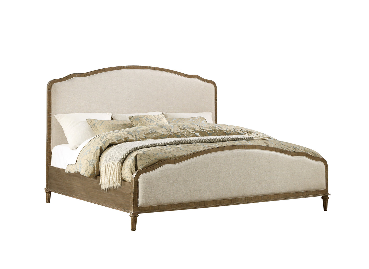 Brown King Upholstered Bed