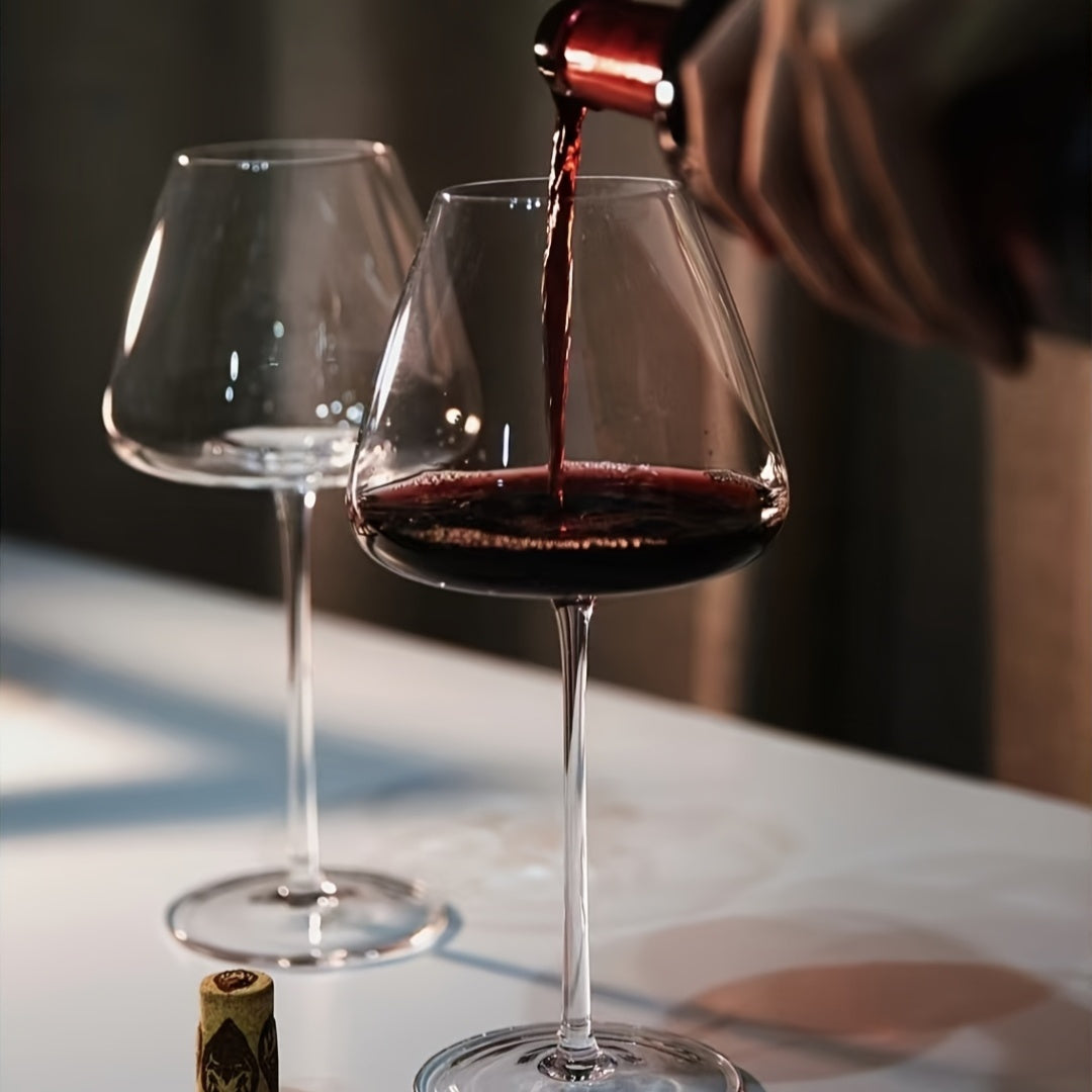 1pc Elegant Hand-Blown Lead-Free Glasses, Reusable Stemmed Anti-Slip