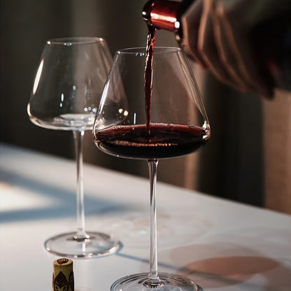 1pc Elegant Hand-Blown Lead-Free Glasses, Reusable Stemmed Anti-Slip