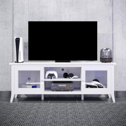 TV Stand - 55-Inch Storage Cabinet with 2 Cubbies and 2 Shelves -