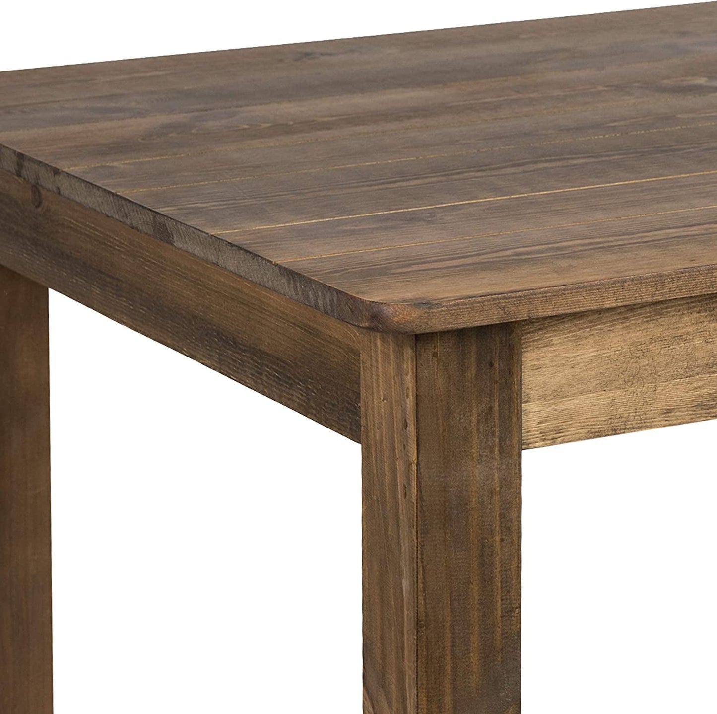 Rustic Solid Pine Farm Dining Table in Antique Finish