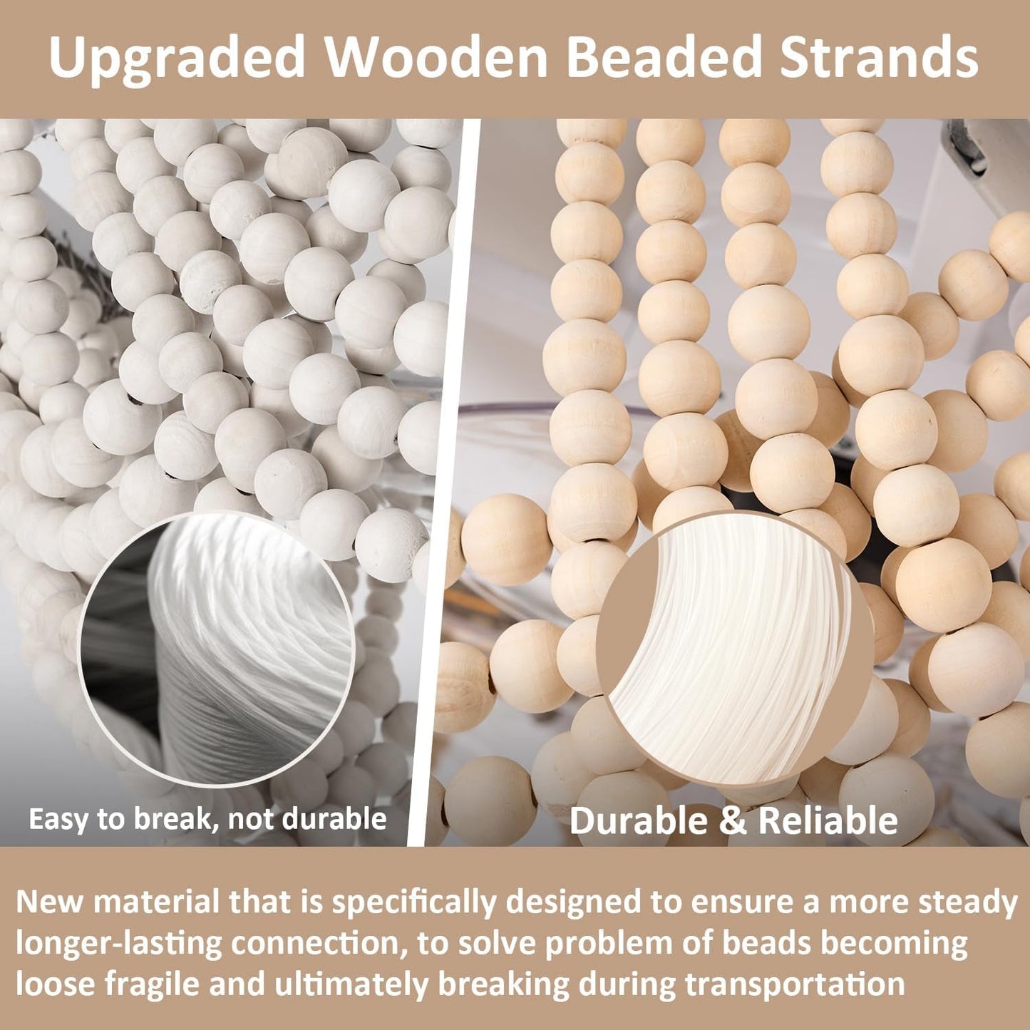 20" Boho Ceiling Fan with Light, Coastal Fandelier Ceiling Fans with