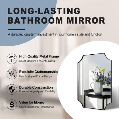 Stainless Steel Frame Black Vanity Mirror, Irregular Wall Mirror,