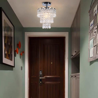 Small Crystal Chandelier Led Crystal Ceiling Lights 3 Tiers Crystal