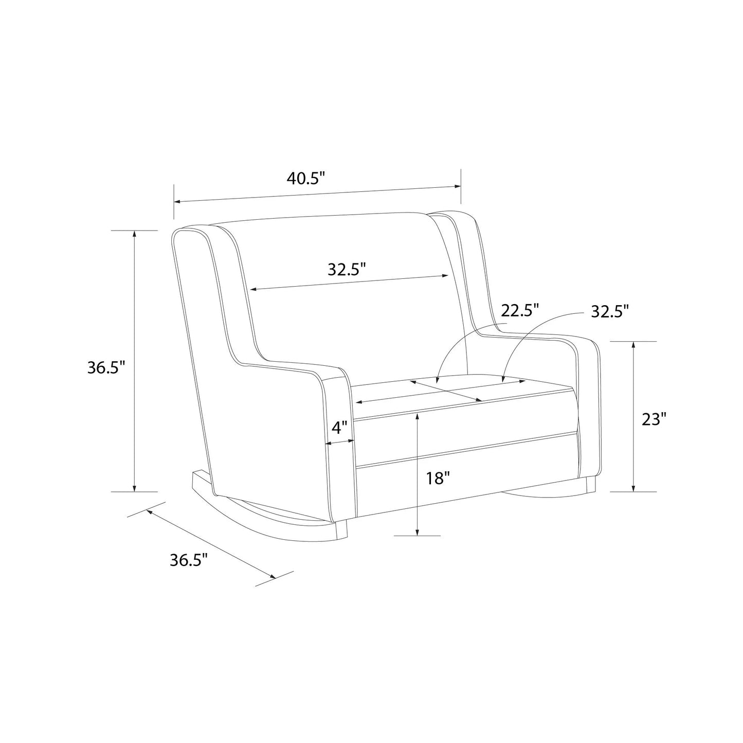 Hadley Upholstered Double Rocker Chair, Green Velvet