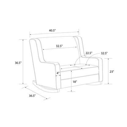 Hadley Upholstered Double Rocker Chair, Green Velvet