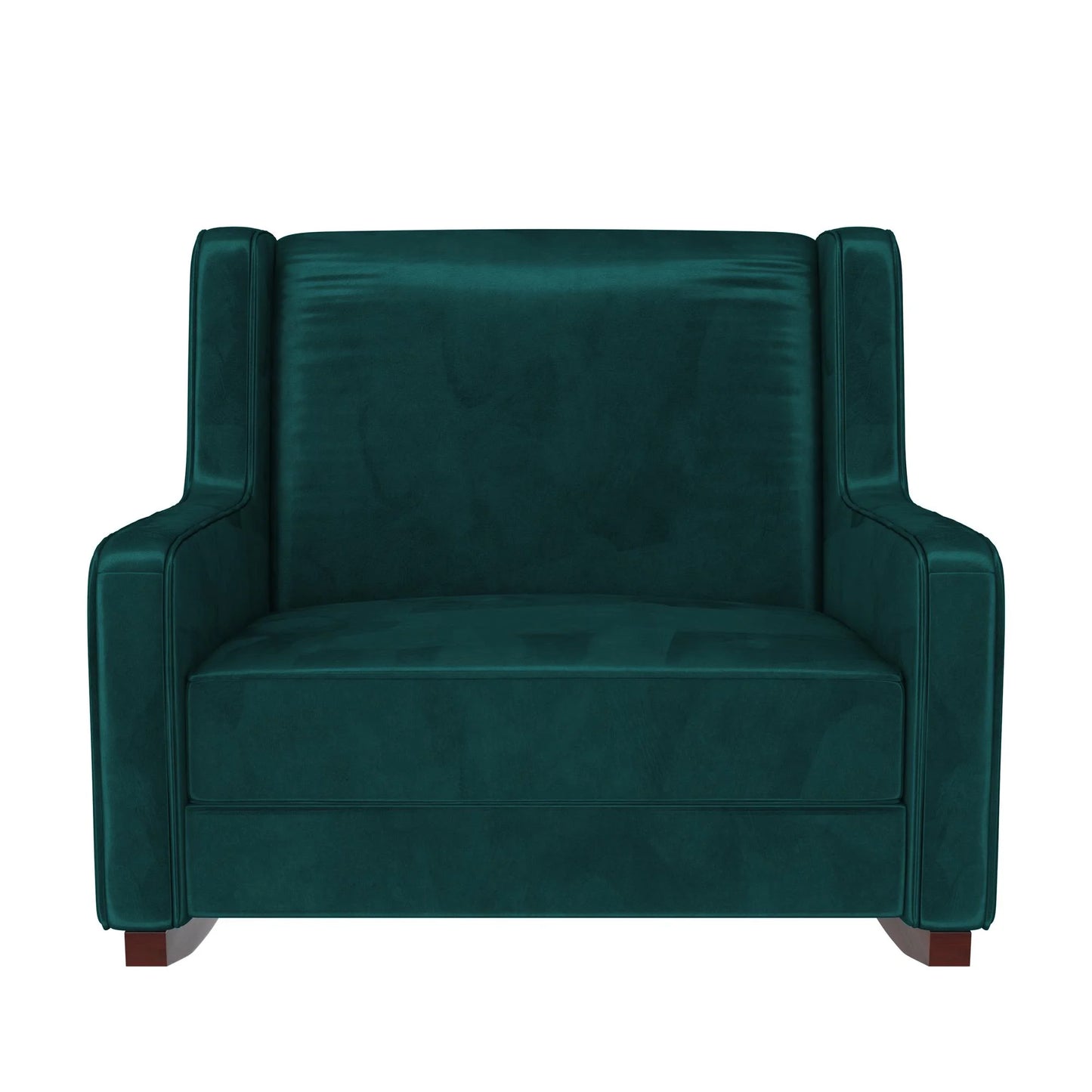 Hadley Upholstered Double Rocker Chair, Green Velvet