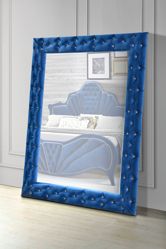 Dante Blue Velvet Floor Mirror