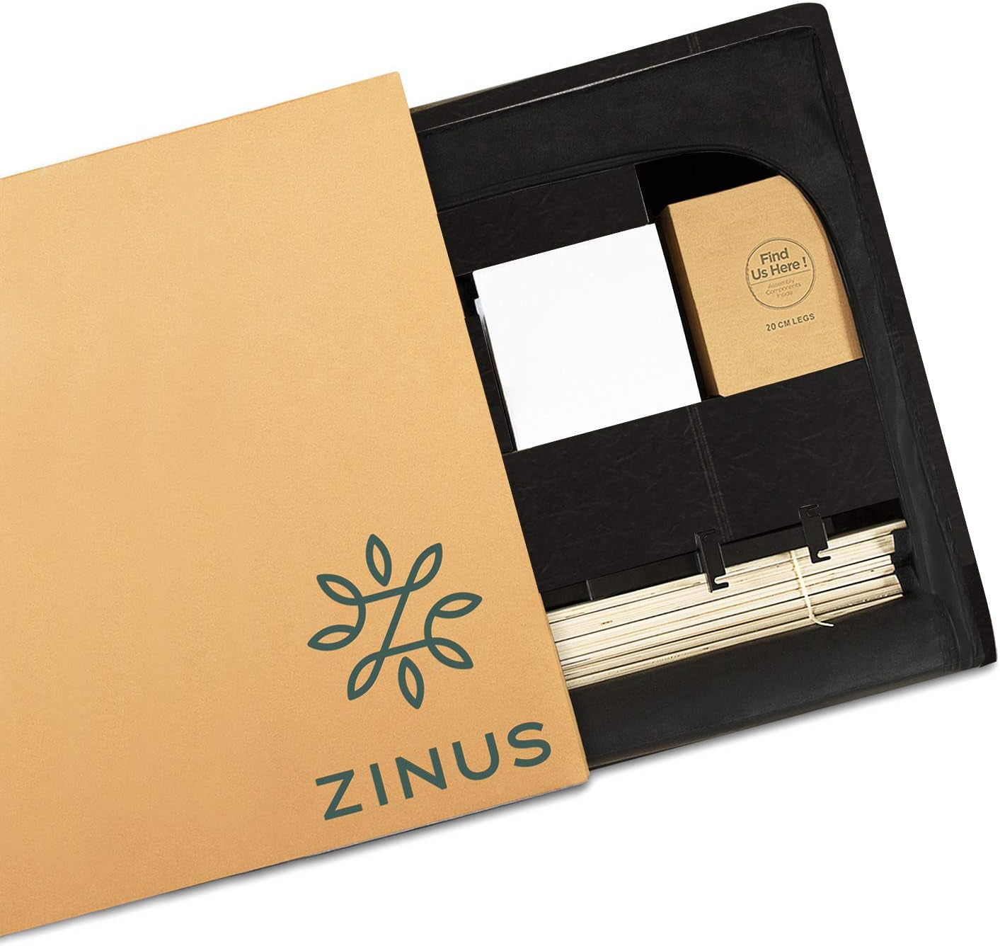 ZINUS Gerard Faux Leather Upholstered Platform Bed Frame, Mattress Foundation, Wood Slat Support, No Box Spring Needed, Easy Assembly, Full