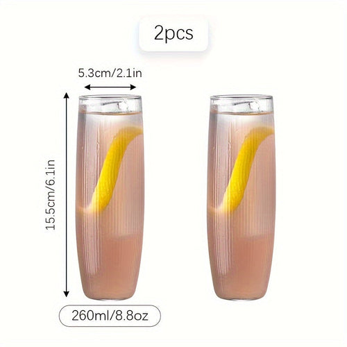 Vibrant Striped Cocktail Glasses - Insulated, Reusable, and