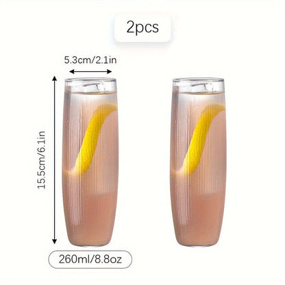 Vibrant Striped Cocktail Glasses - Insulated, Reusable, and