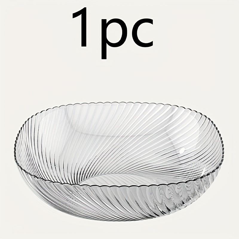 Clear Round PET Salad Bowls  Portable EasyClean Serving Dish