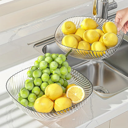 Clear Round PET Salad Bowls  Portable EasyClean Serving Dish