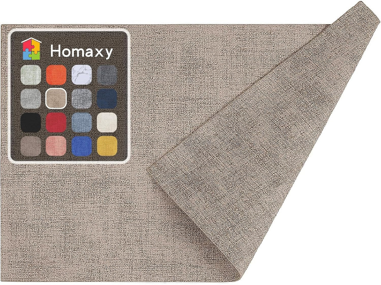 Homaxy Faux Leather Heat Resistant Placemats for Dining Table Set of 6, Waterproof Wipeable Washable PU Table Mats, Easy to Clean Anti-Slip Place Mats, 11.8" X 17", Beige
