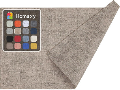Homaxy Faux Leather Heat Resistant Placemats for Dining Table Set of 6, Waterproof Wipeable Washable PU Table Mats, Easy to Clean Anti-Slip Place Mats, 11.8" X 17", Beige