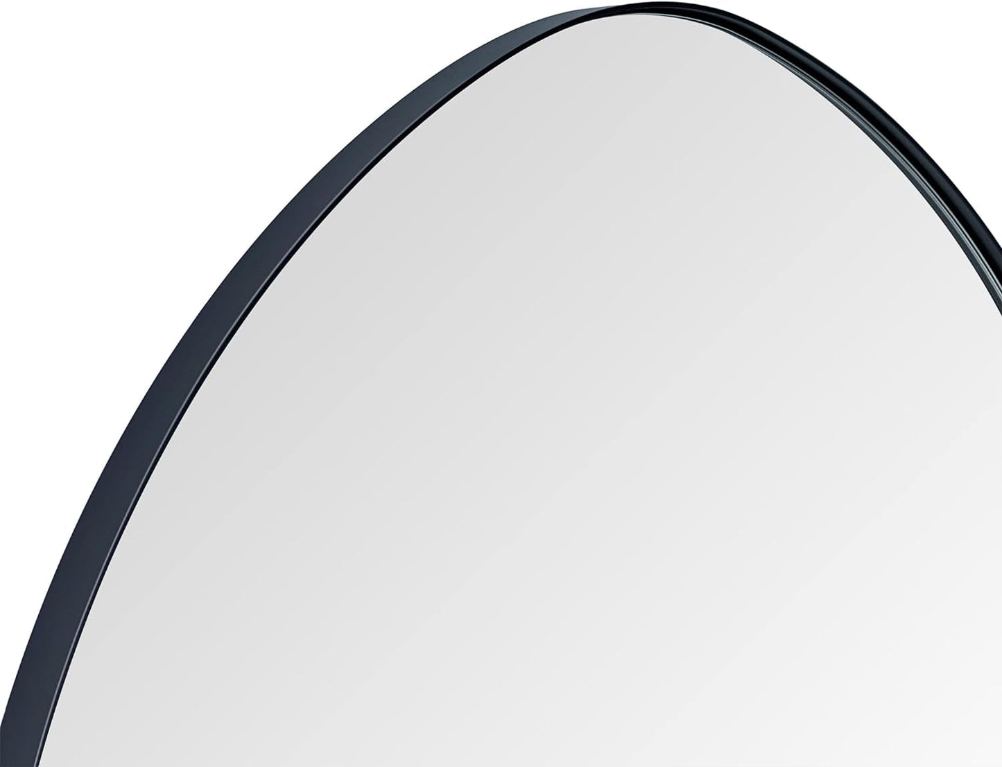 36 x 26 Matte Black Irregular Mirror with Asymmetrical Metal Frame -