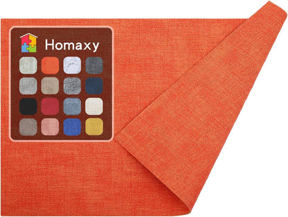 Homaxy Faux Leather Heat Resistant Placemats for Dining Table Set of 6, Waterproof Wipeable Washable PU Table Mats, Easy to Clean Anti-Slip Place Mats, 11.8" X 17", Beige
