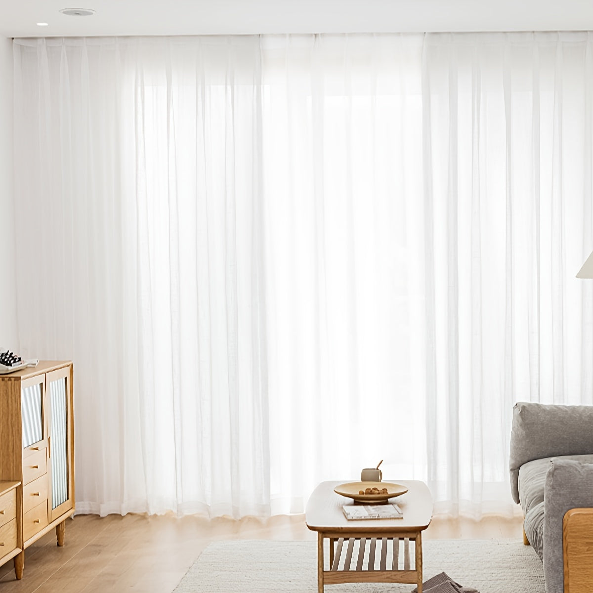 Elegant Sheer Striped Curtains  Washable Rod Pocket Design