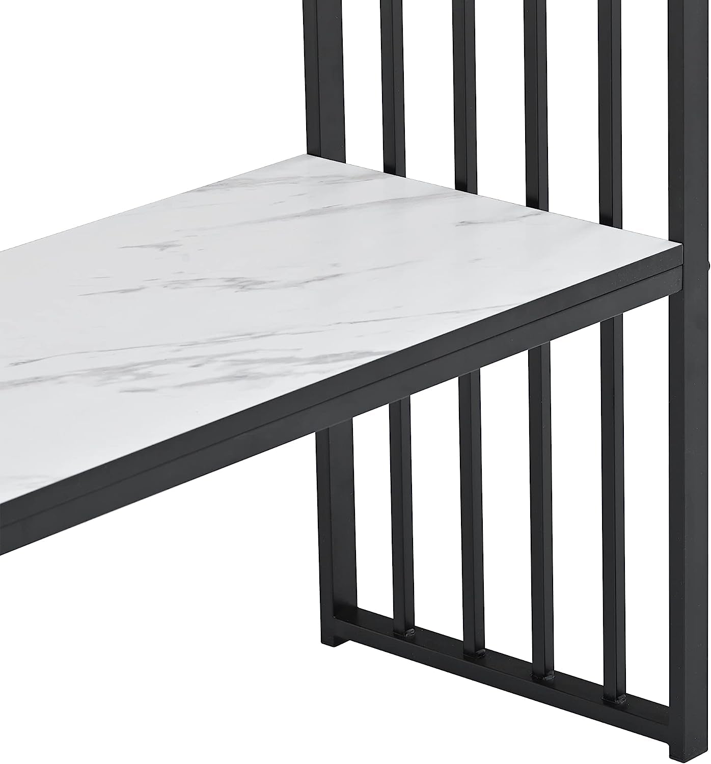 Contemporary Marble Top Console Table with Storage Shelf