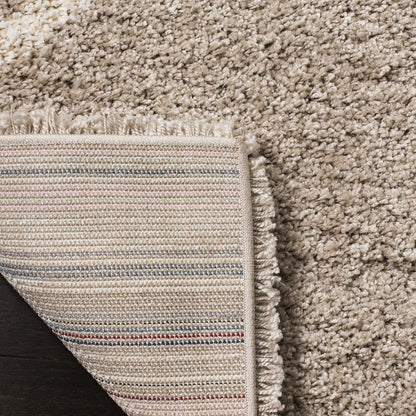 SAFAVIEH Hudson Shag Collection Area Rug - 7' Square, Beige & Ivory, Modern Trellis Design, Non-Shedding & Easy Care, 2-Inch Thick Ideal for High Traffic Areas in Living Room, Bedroom (SGH281S)