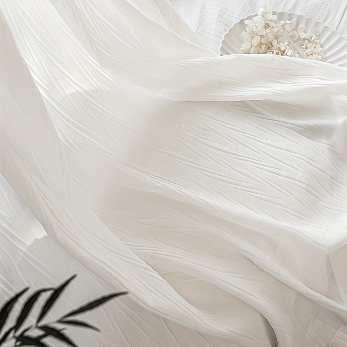 Elegant White Sheer Curtain with Rod Pocket Decor