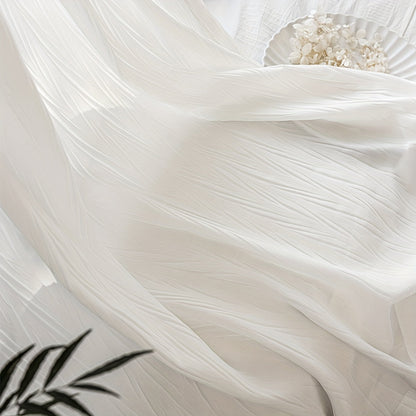 Elegant White Sheer Curtain with Rod Pocket Decor