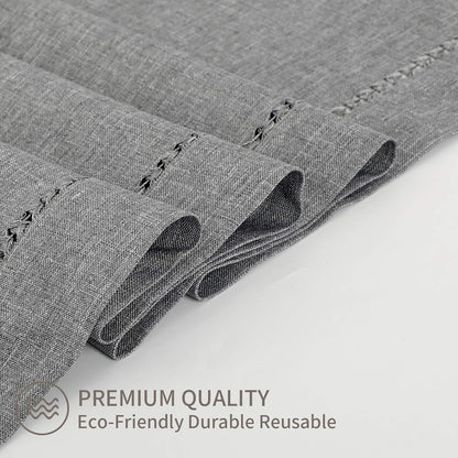 Tosewever Decorative Hemstitch Linen Table Runner Farmhouse Style Tabletop Collection Handcrafted Table Runners for Everyday Dining Wedding Party Holiday Home Decor (14 X 72 Inches, Grey)