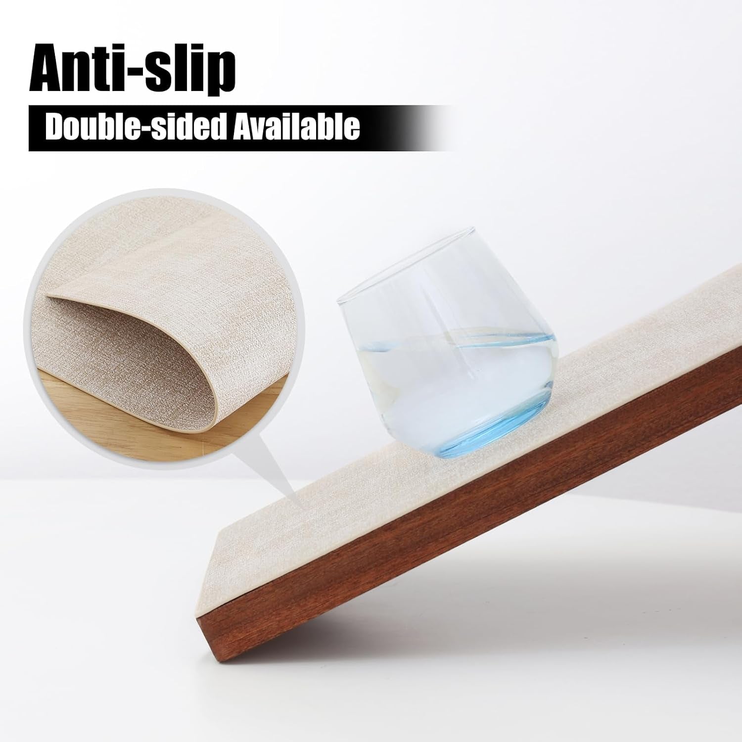 Homaxy Faux Leather Heat Resistant Placemats for Dining Table Set of 6, Waterproof Wipeable Washable PU Table Mats, Easy to Clean Anti-Slip Place Mats, 11.8" X 17", Beige