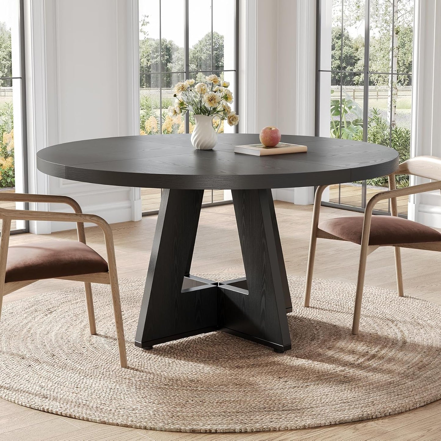 Round Dining Table for 4-6 People, 47 Inches