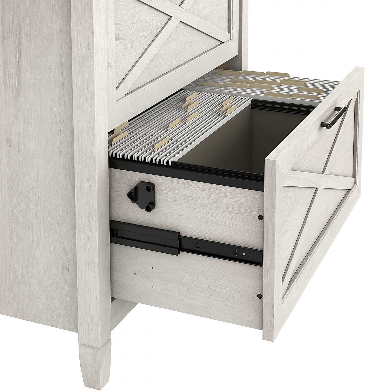 Key West L-Shaped Desk with Mobile File Cabinet for Home Office Workspace