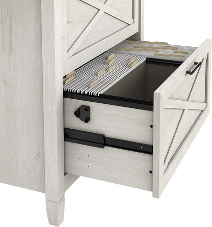 Key West L-Shaped Desk with Mobile File Cabinet for Home Office Workspace