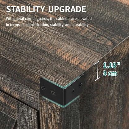 Farmhouse Sideboard Buffet Cabinet with Storage with 4 Doors, 55''