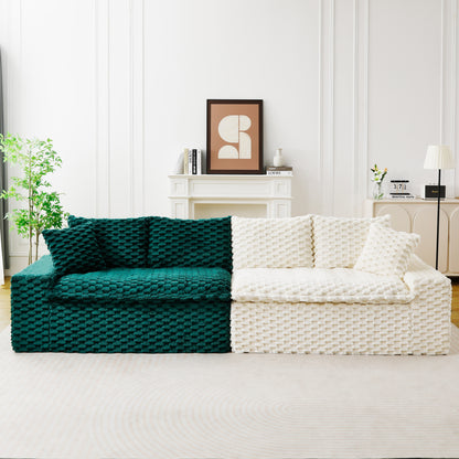 Luxury Color-Block Turtle Velvet Multifunctional Sofa - Arrangeable in Single Row, Side-by-Side or Facing Each Other, Stylish Living Room Furniture for Cozy Home Decor