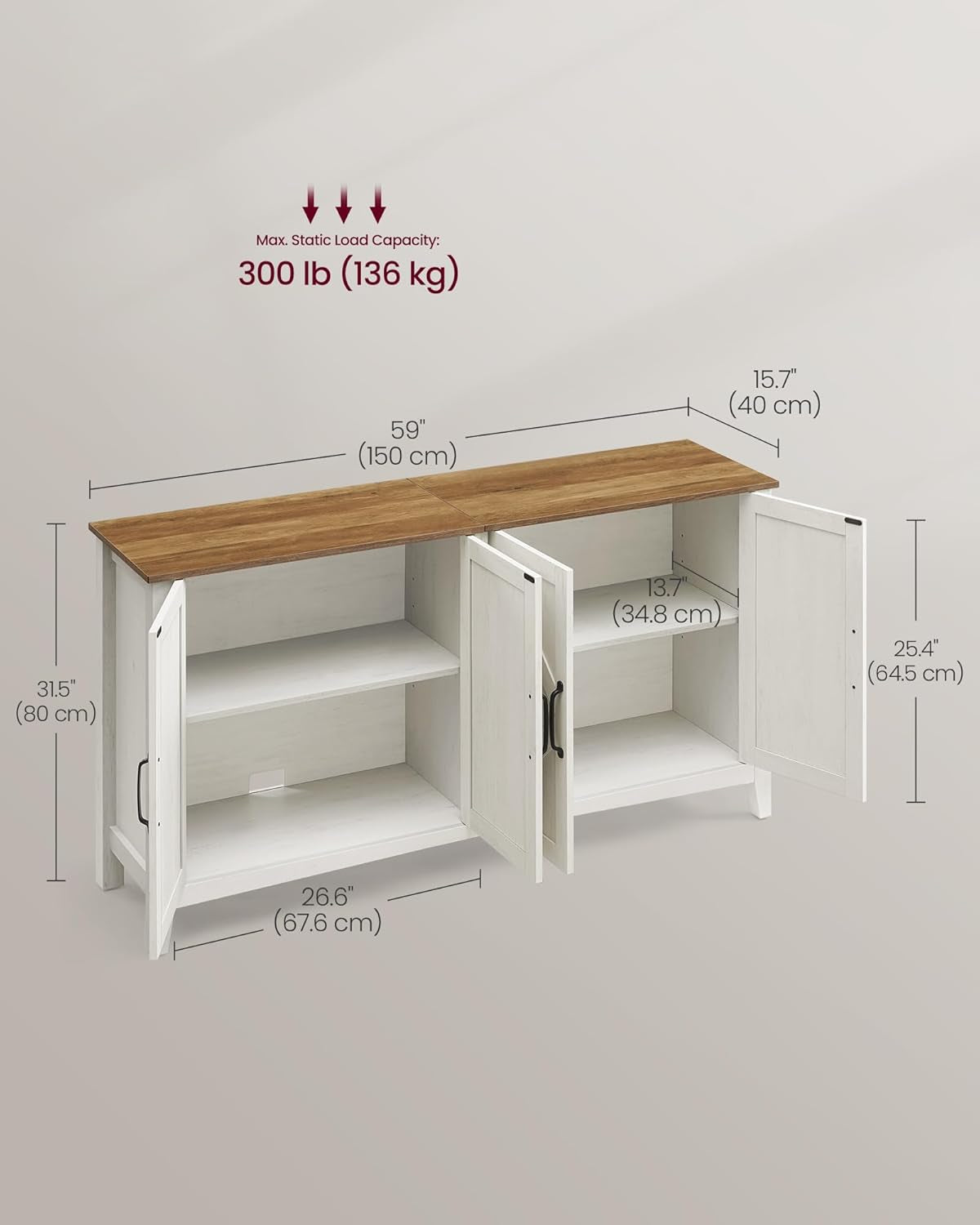 Storage Cabinet, Buffet Cabinet, Sideboard, Credenza Multi-Function Storage Unit