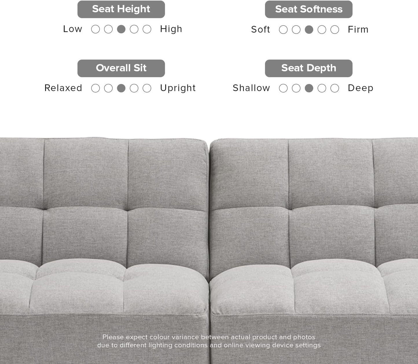 Gray Fabric Twin Futon Sofa Bed with Arms
