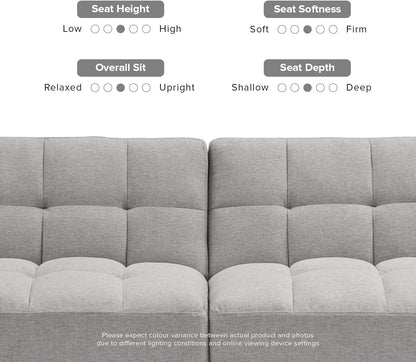 Gray Fabric Twin Futon Sofa Bed with Arms