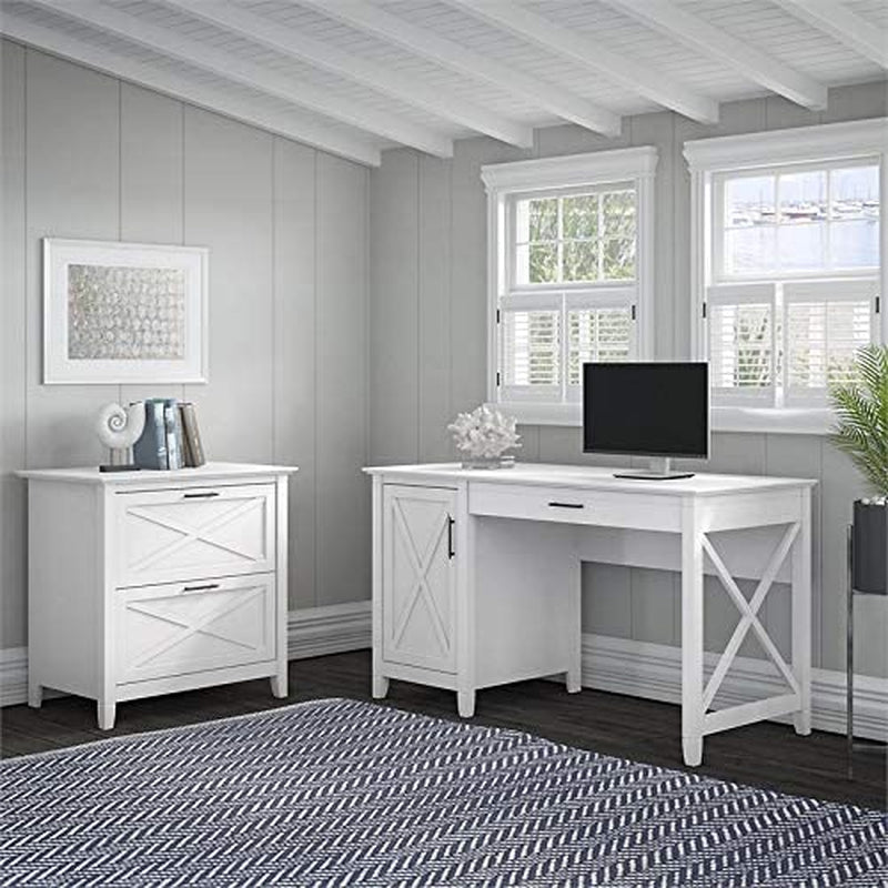 Key West Computer Desk with Storage and File Cabinet Including Lateral Filing