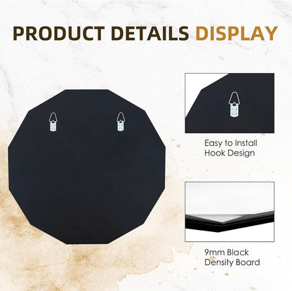 24 x 24 Frameless Beveled Edge Wall Mount Mirror - Irregular Shaped