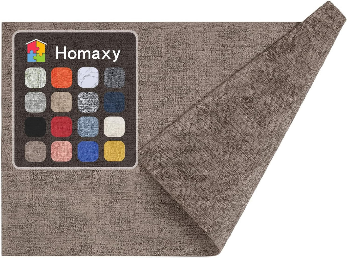 Homaxy Faux Leather Heat Resistant Placemats for Dining Table Set of 6, Waterproof Wipeable Washable PU Table Mats, Easy to Clean Anti-Slip Place Mats, 11.8" X 17", Beige